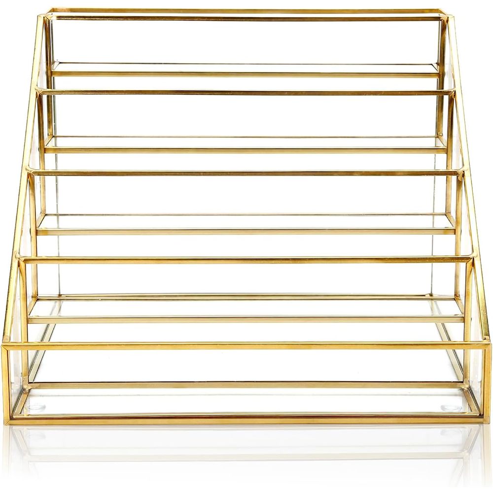 Eyeshadow Palette - Multi-Layer Glass Nail Polish Rack, Desk