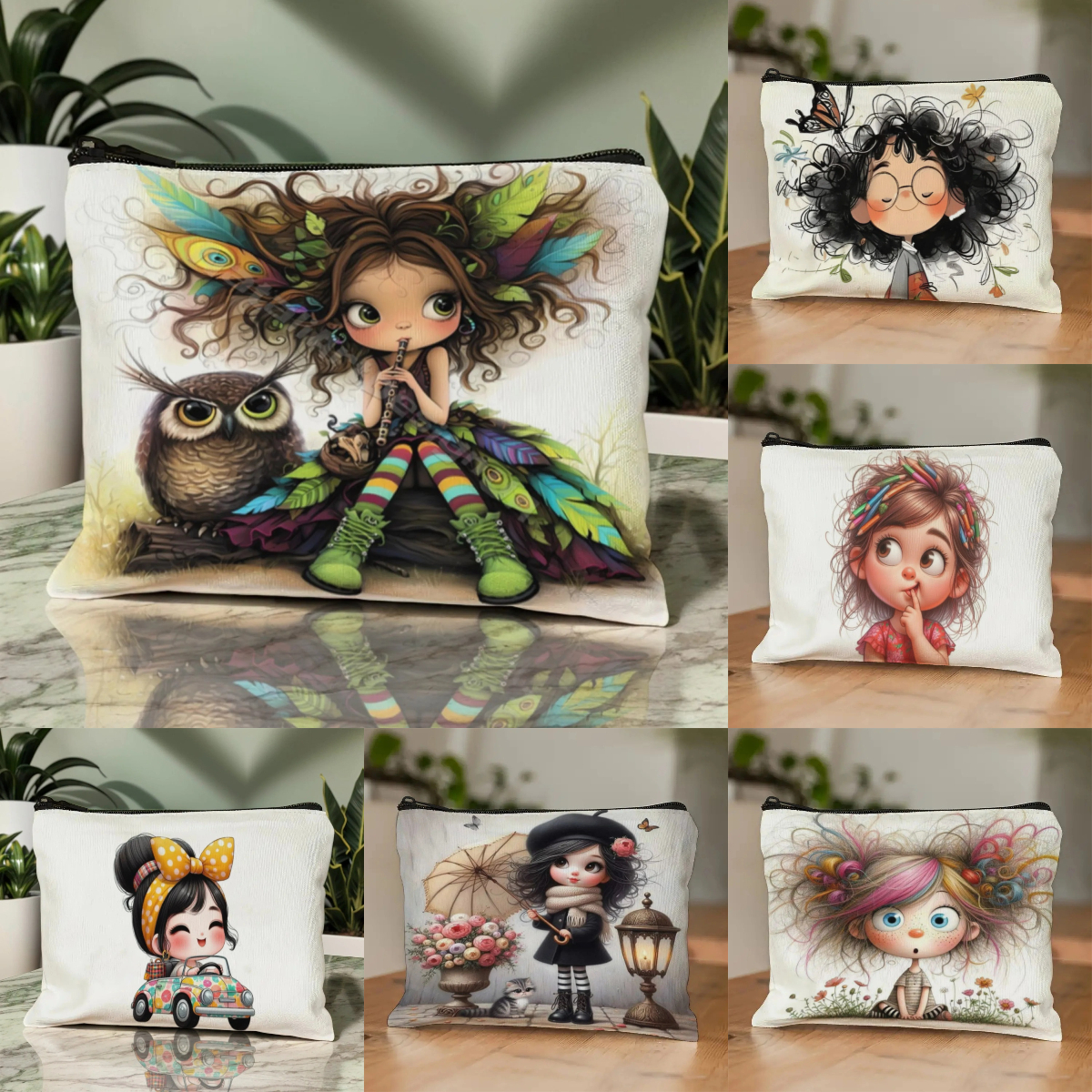 Beauty Preservation Makeup Bag - Cartoon Girl Makeup Bag Zippered Toiletry