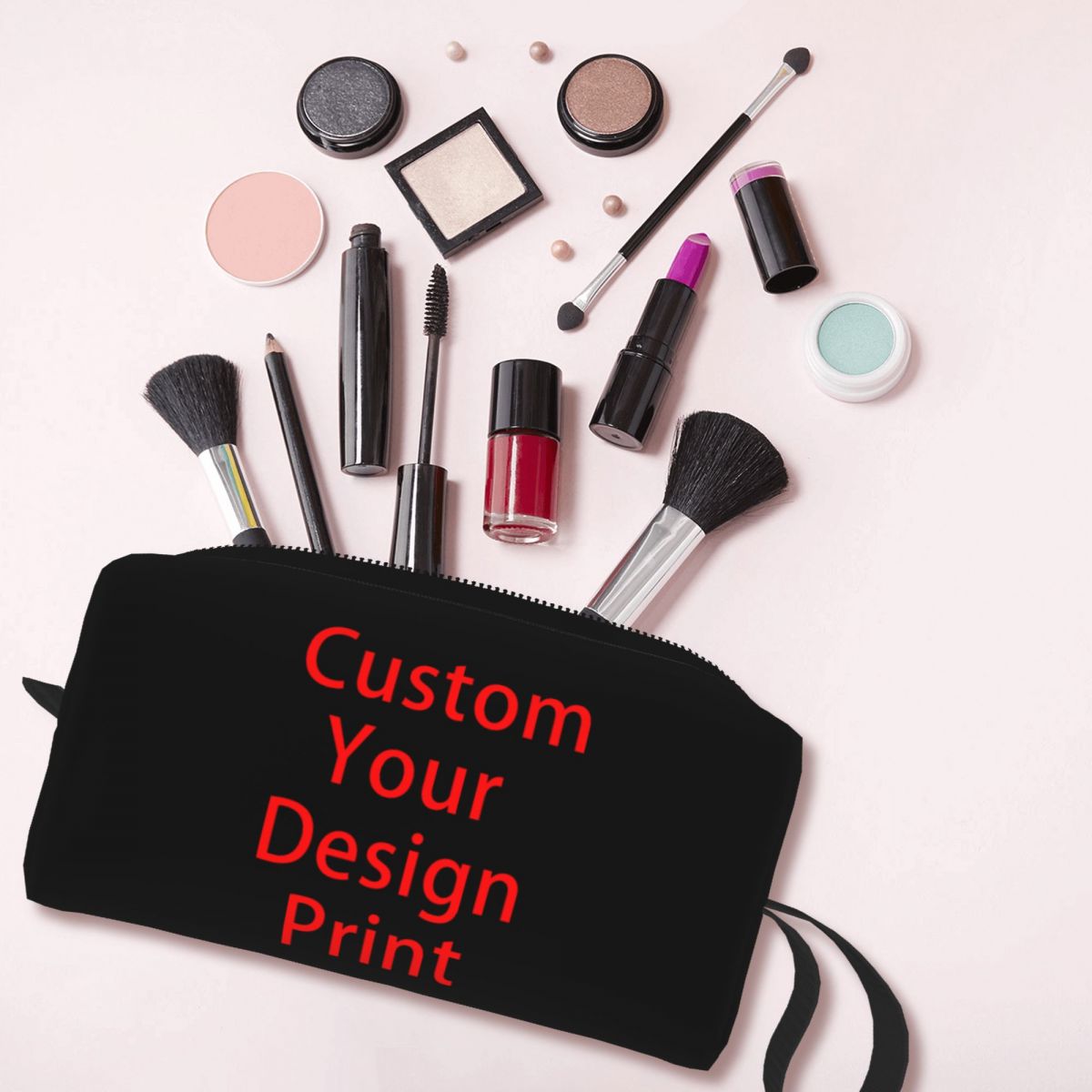 Custom Your Design Toiletry Ba - Beauty Makeup Logo Design reseña y precio