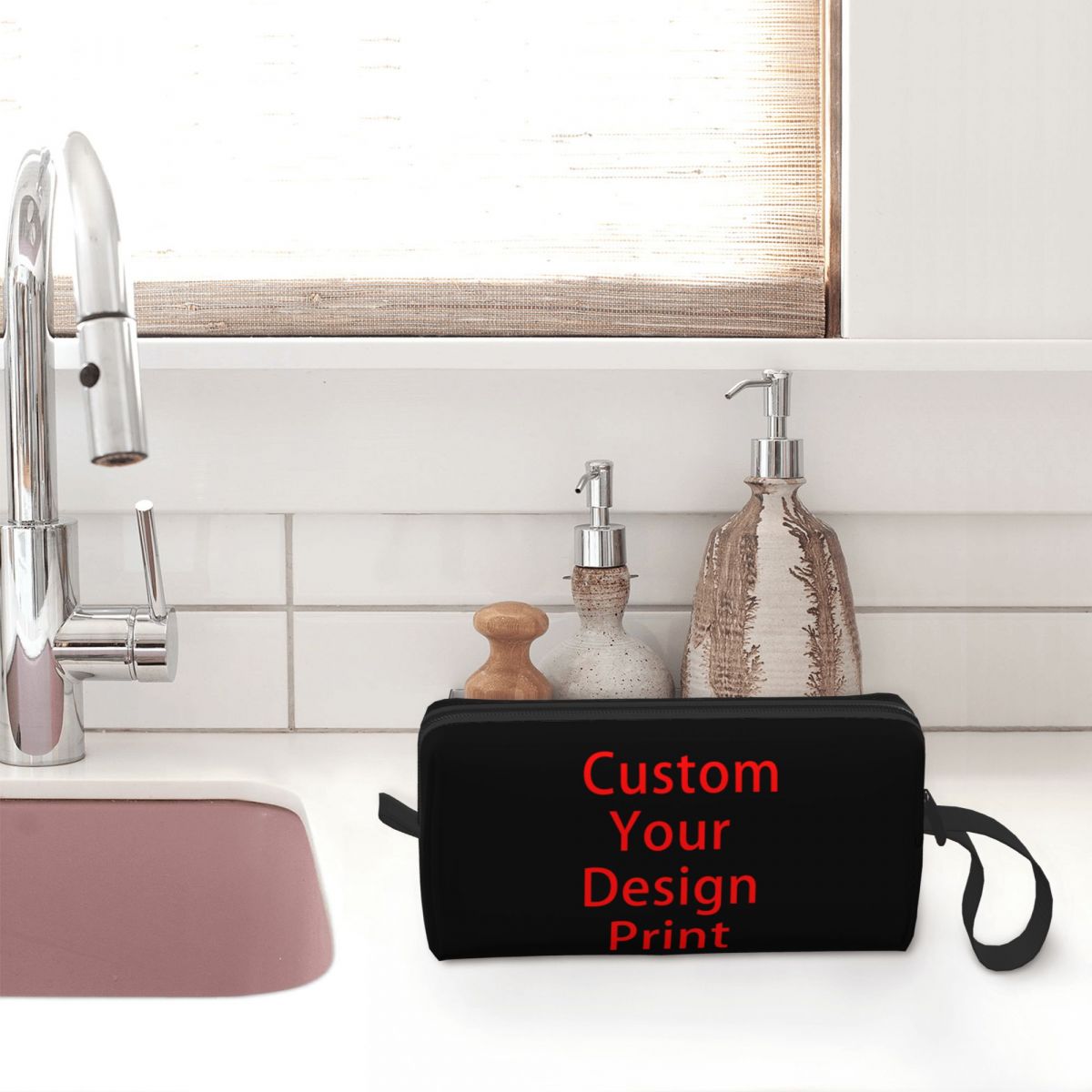 Custom Your Design Toiletry Ba - Beauty Makeup Logo Design reseña y precio
