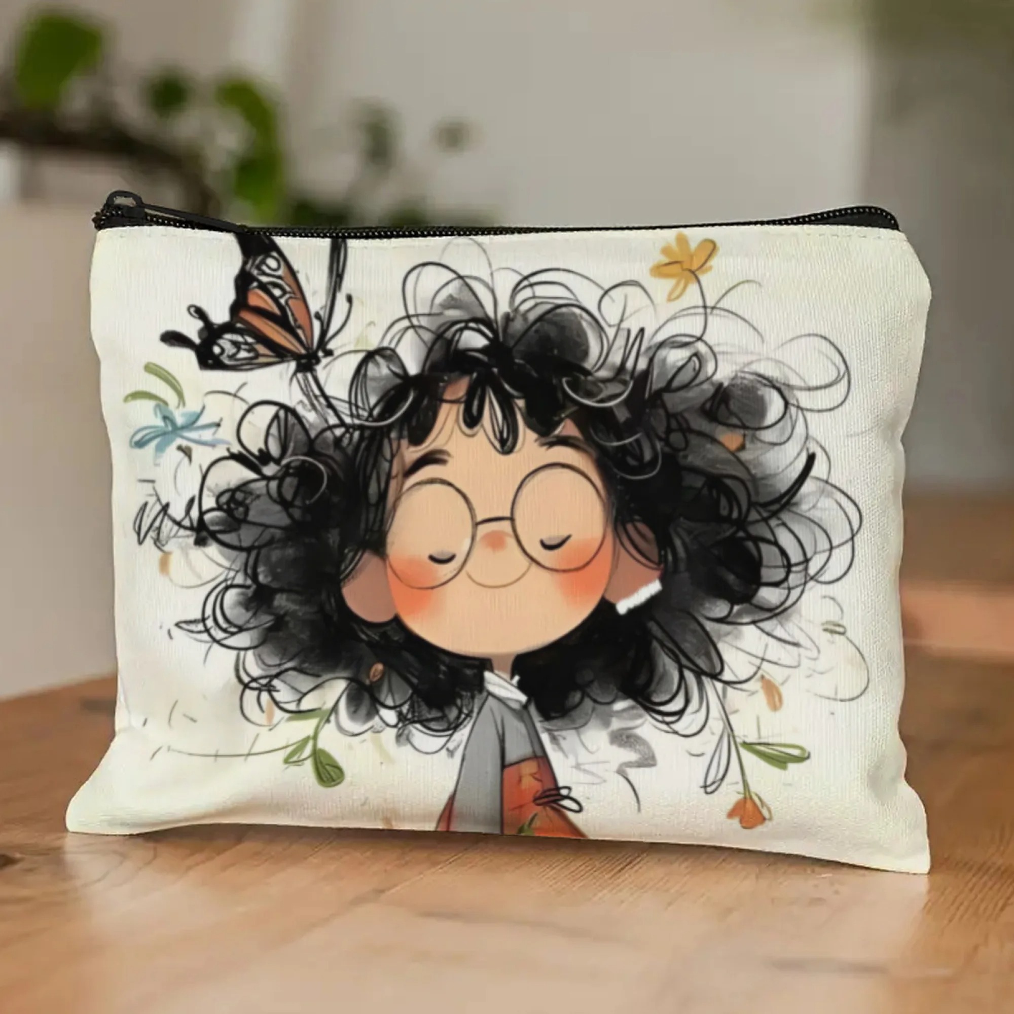 Cartoon Girl Makeup Bag Zipper - Beauty Preservation Makeup Bag reseña y precio