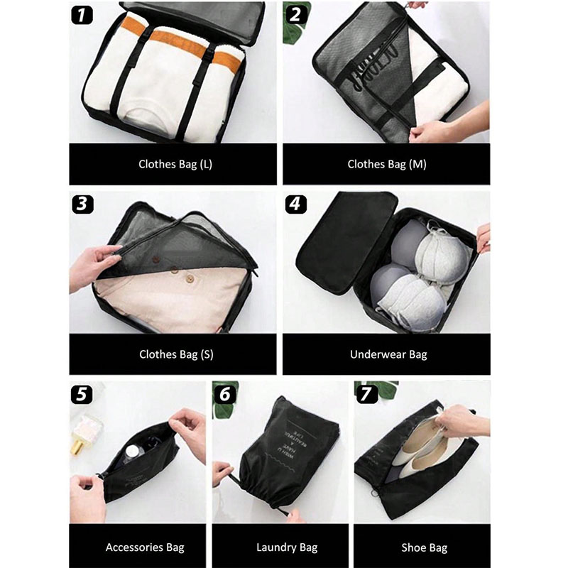 9Pcs Travel Organizer Bags Sui - Beauty Preservation Makeup Bag reseña y precio