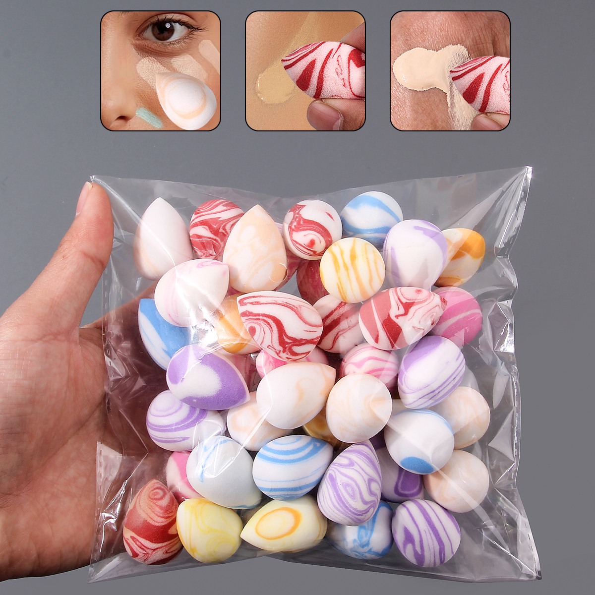 50pcs Mini Makeup Sponge Set - - Beauty Blender In Makeup reseña y precio